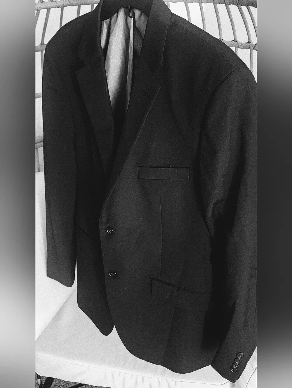 Pronto Uomo Men's Black Sport Jacket Pockets Wool Blend Button Close Sz 43R